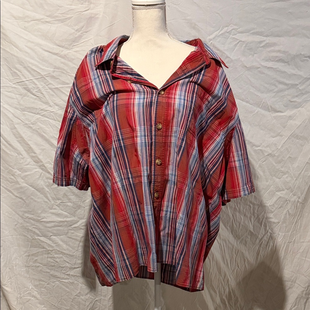 Duluth Trading Co Red Plaid Casual Button-Down Shirt